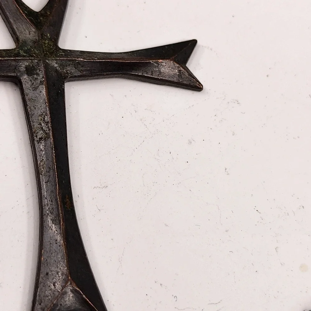 Large Egyptian Ankh Cross Pendant Necklace Antiqued Bronze Tone Statement